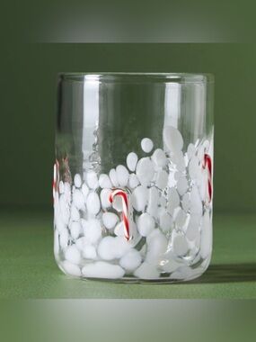 ANTHROPOLOGIE Icon Candy Cane Half Confetti Glass